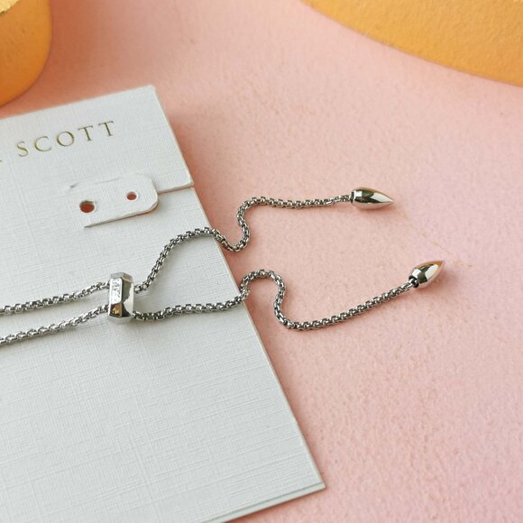 Kendra Scott - Kacey White Pearl Silver Long Necklace - NEW - Picture 3 of 3